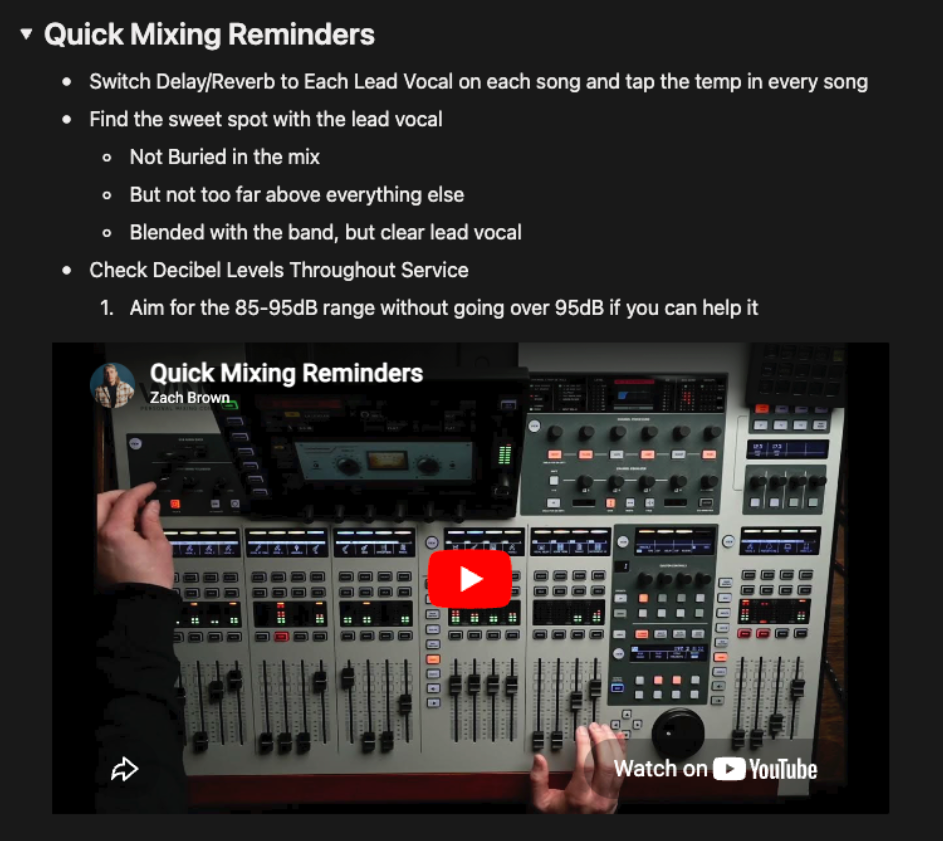 A tutorial video embedded inside a CNS SOP, on the page where it is needed